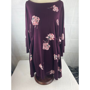 Women’s Motherhood Long Sleeve Floral Maternity Tunic Blouse Plus Size 1X EUC